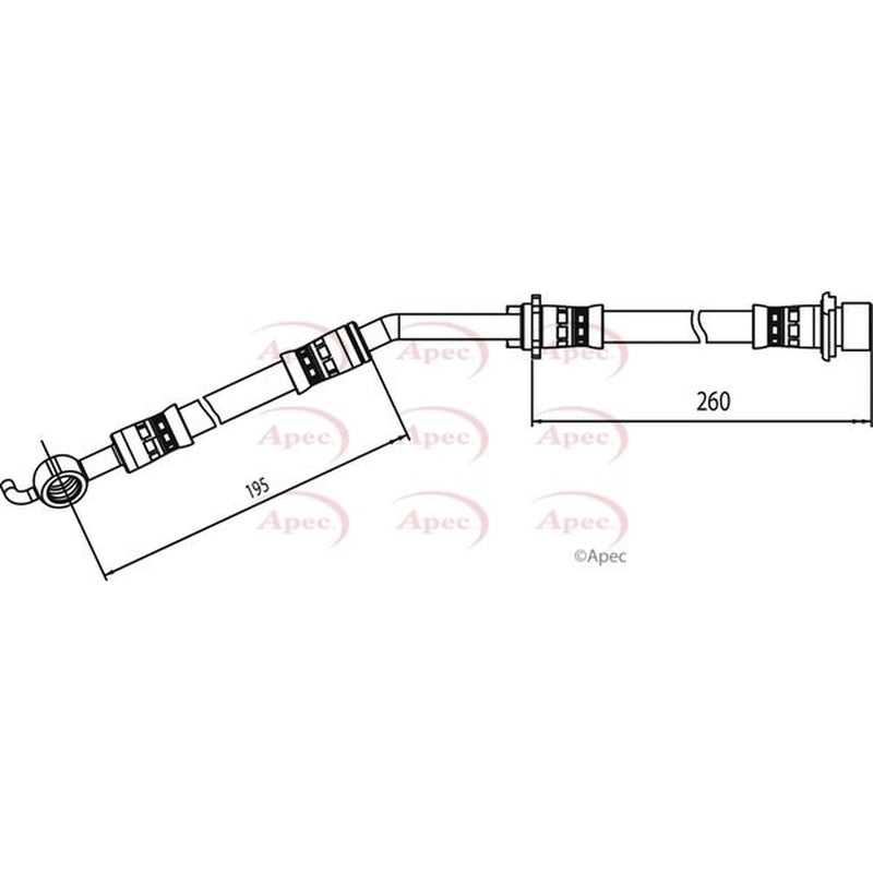 Apec Brake Hydraulic Hose Line Front Right HOS4089