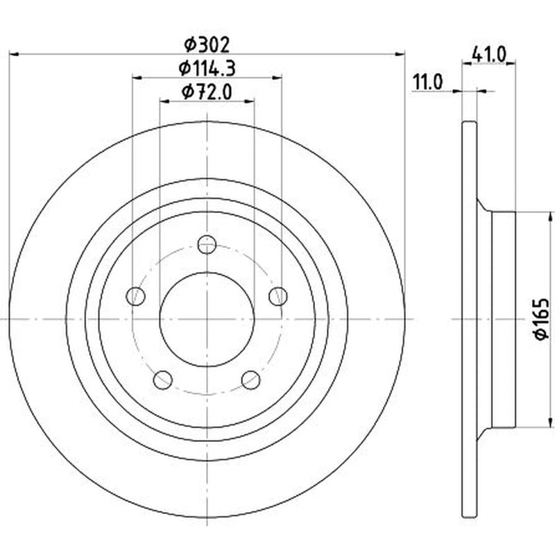 Mintex 2 x Solid Rear Brake Discs MDC2202-x2