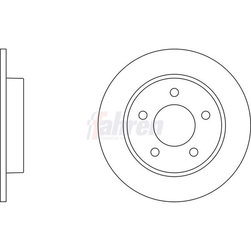 Fahren Rear Brake Solid Discs & Pads fits Mazda 3 2008-2014 1.6