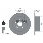 Textar 2 x Solid Brake Discs 92079300