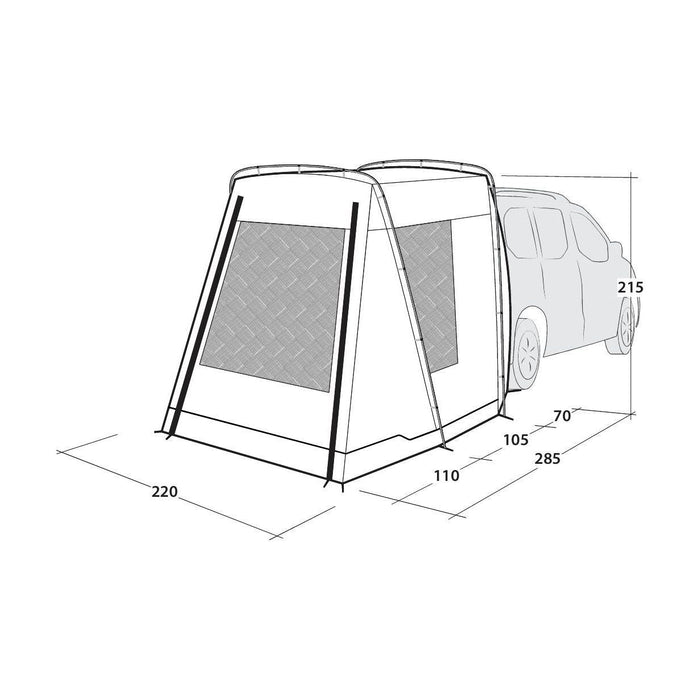 Outwell Dunecrest S Poled Tailgate Awning - Outwell - Van Life Living