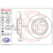 Brembo 2 x Solid Rear Brake Discs 08.C065.11-x2