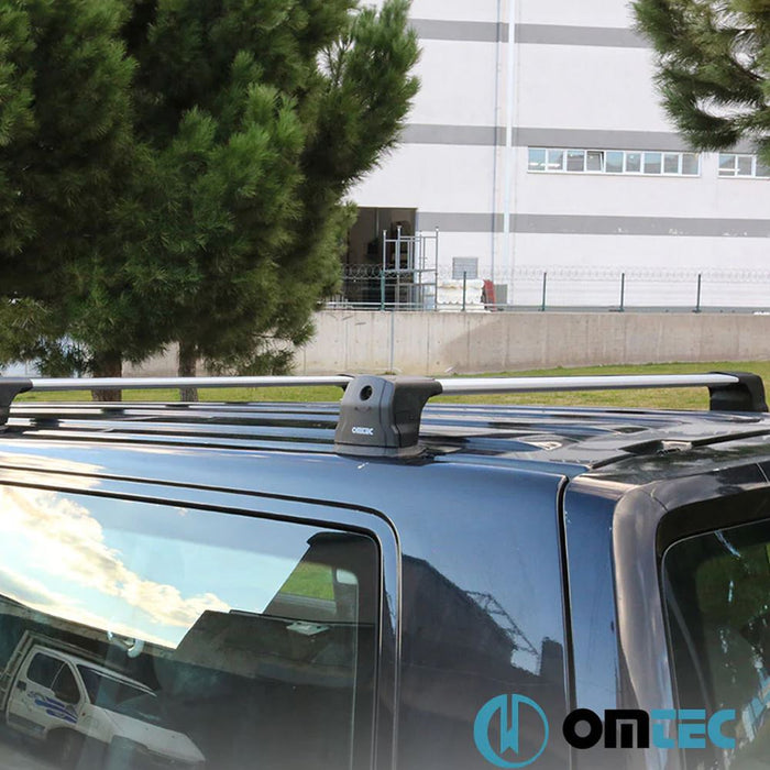 Roof Bars Rack Aluminium Silver fits Volkswagen Sharan 2010- Onwards - Omtec - Van Life Living