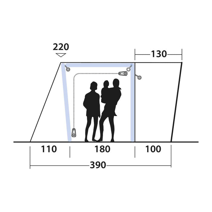 Outwell Jonesville 290SA Flex Drive-Away Awning Campervan 175 - 200 cm - Outwell - Van Life Living