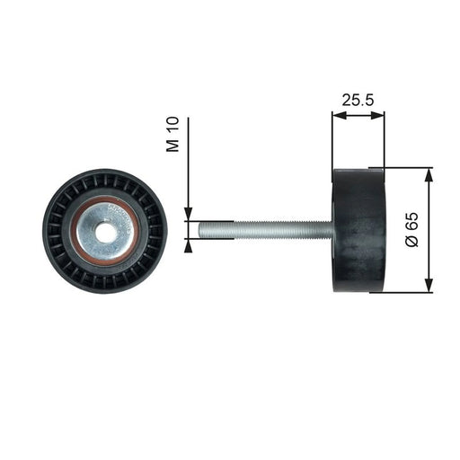Gates V-Ribbed Belt Deflection/Guide Pulley T36772