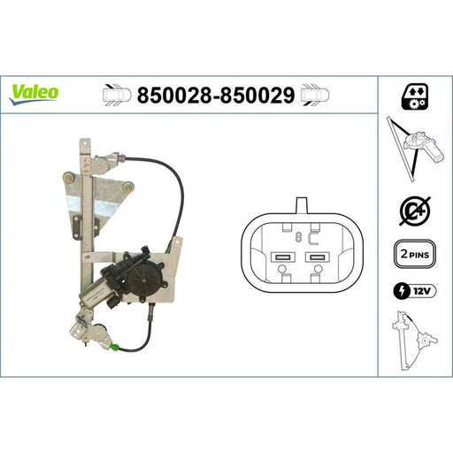 Valeo Electric Window Regulator Lifter Left Rear 850028