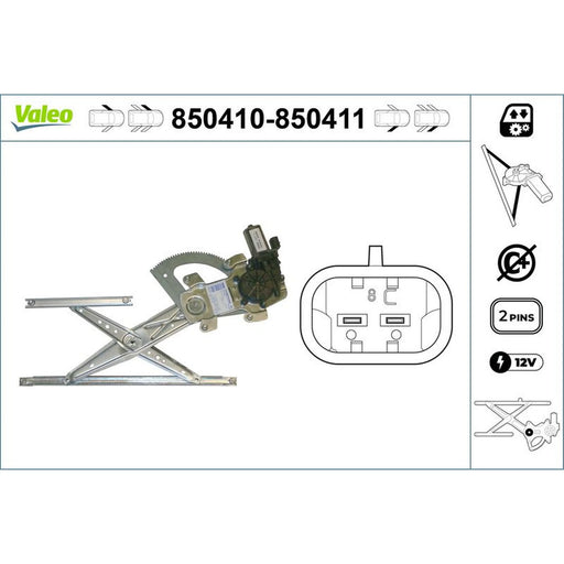 Valeo Electric Window Regulator Lifter Left Front 850410