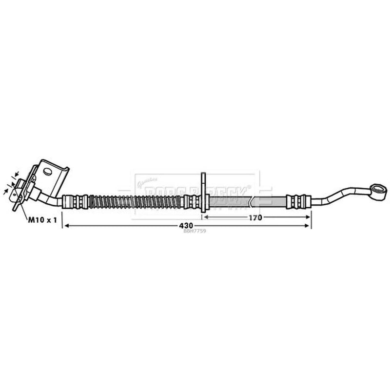 Borg & Beck Brake Hydraulic Hose Line Front Right BBH7759