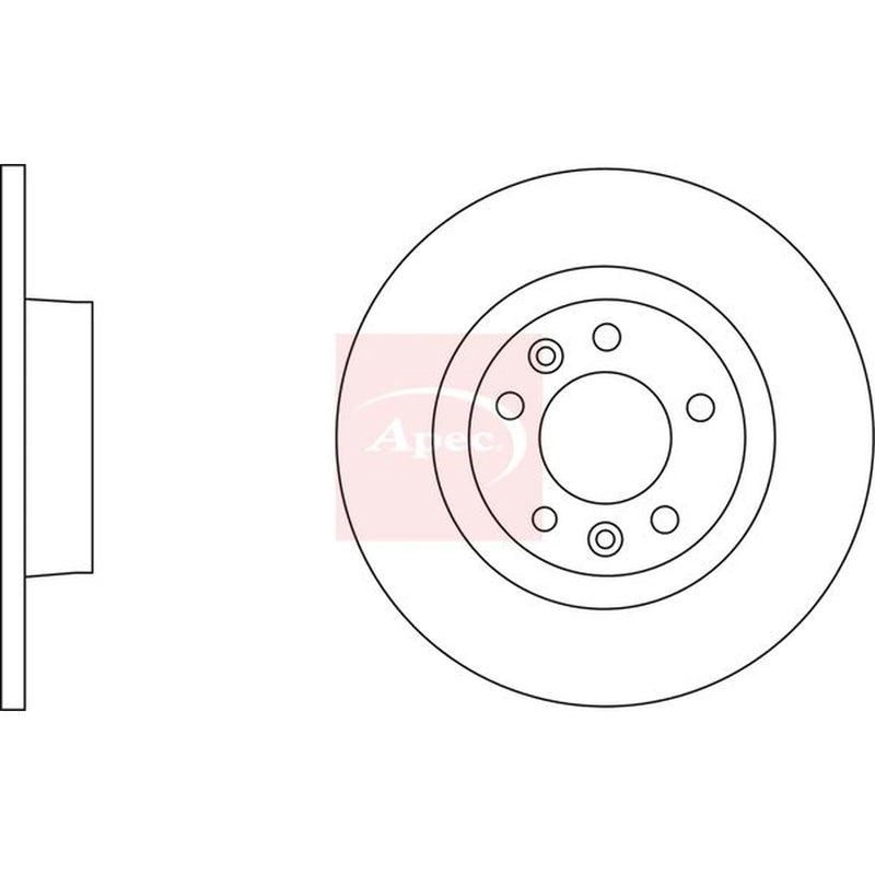 Apec 2 x Solid Rear Brake Discs DSK2612-x2