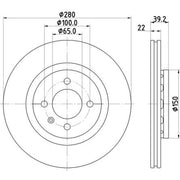 DON 2 x Externally Vented Front Brake Discs PCD14342-x2