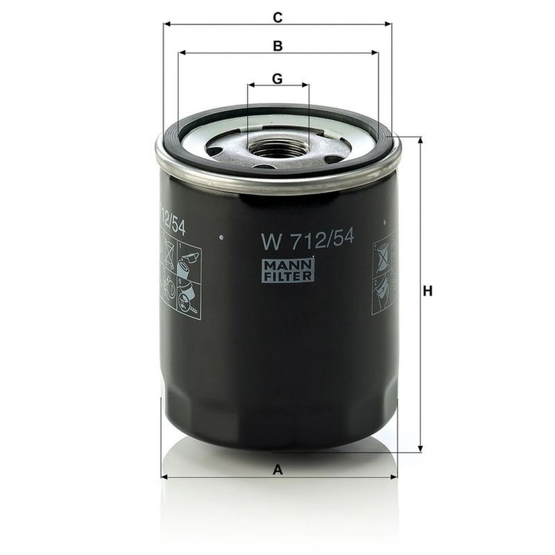 MANN-FILTER Engine Oil Filter W 712/54