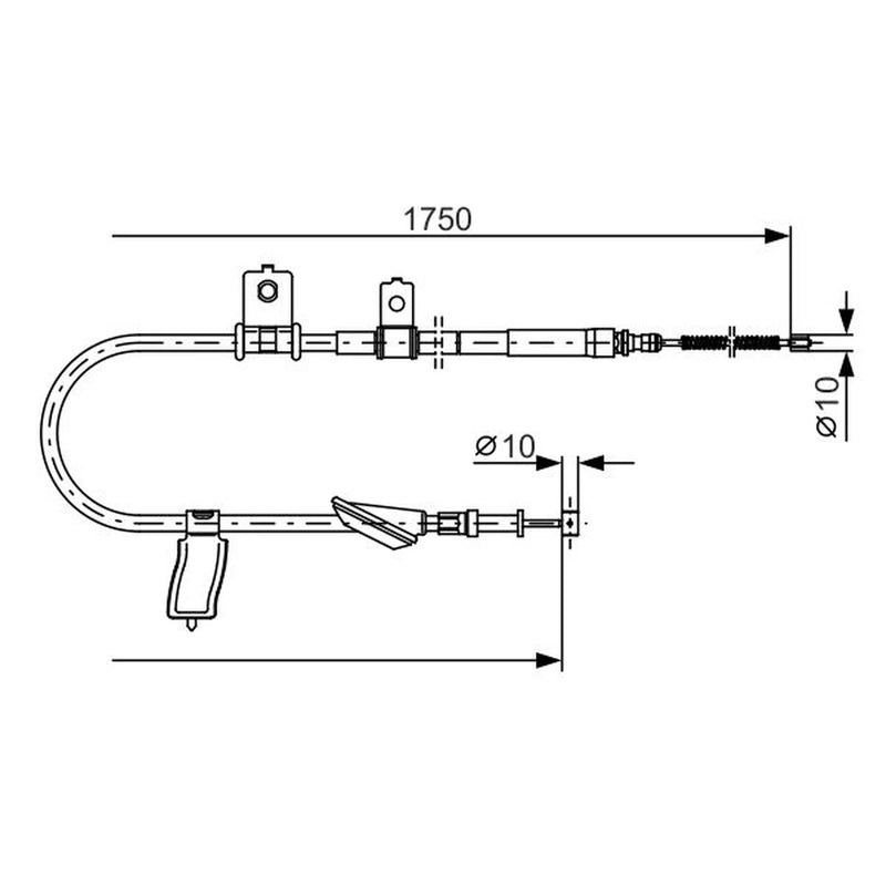 Bosch Handbrake Cable Right Rear 1 987 482 351