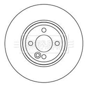 Borg & Beck 2 x Perforated/Vented Front Brake Discs BBD5247-x2
