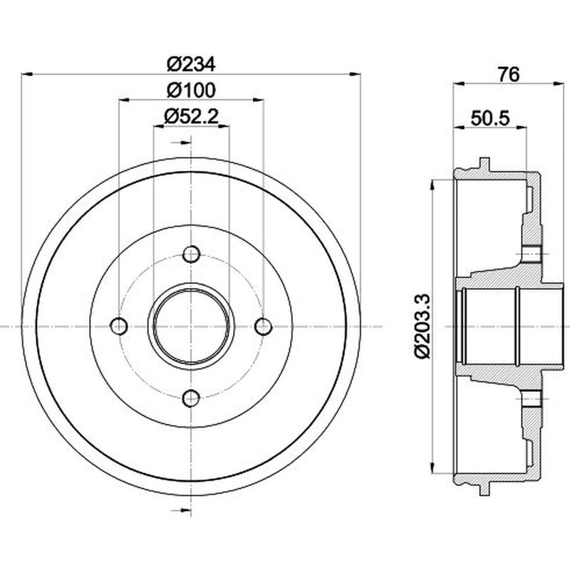 Mintex Brake Drum Assembly Rear MBD044