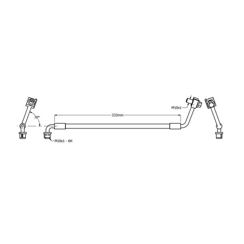 Juratek Brake Hydraulic Hose Line Rear Right JBH1503R