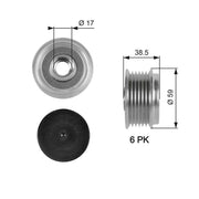 Gates Alternator Overrunning Freewheel Clutch OAP7063