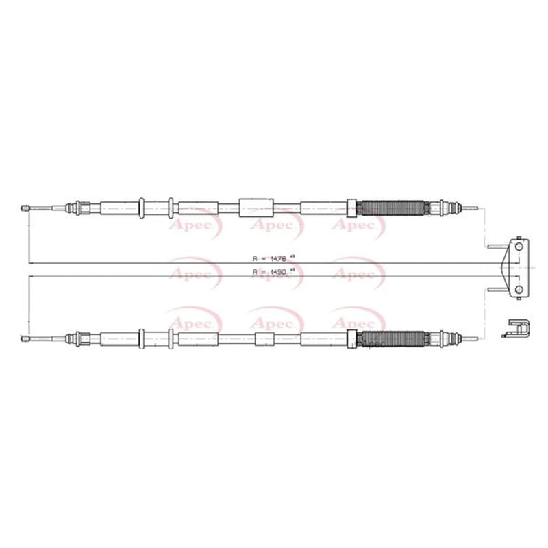 Apec Handbrake Cable Right Rear CAB1578