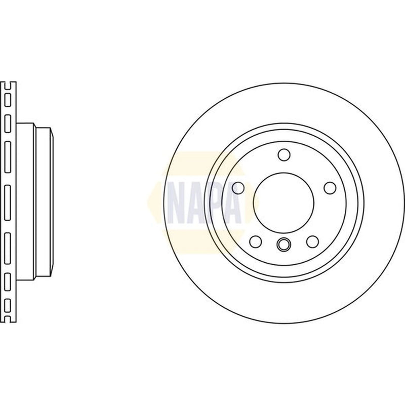 NAPA 2 x Vented Rear Brake Discs NBD5291-x2