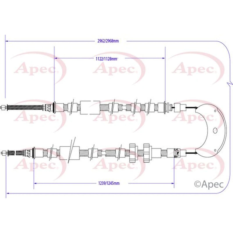 Apec Handbrake Cable Right Rear CAB1526