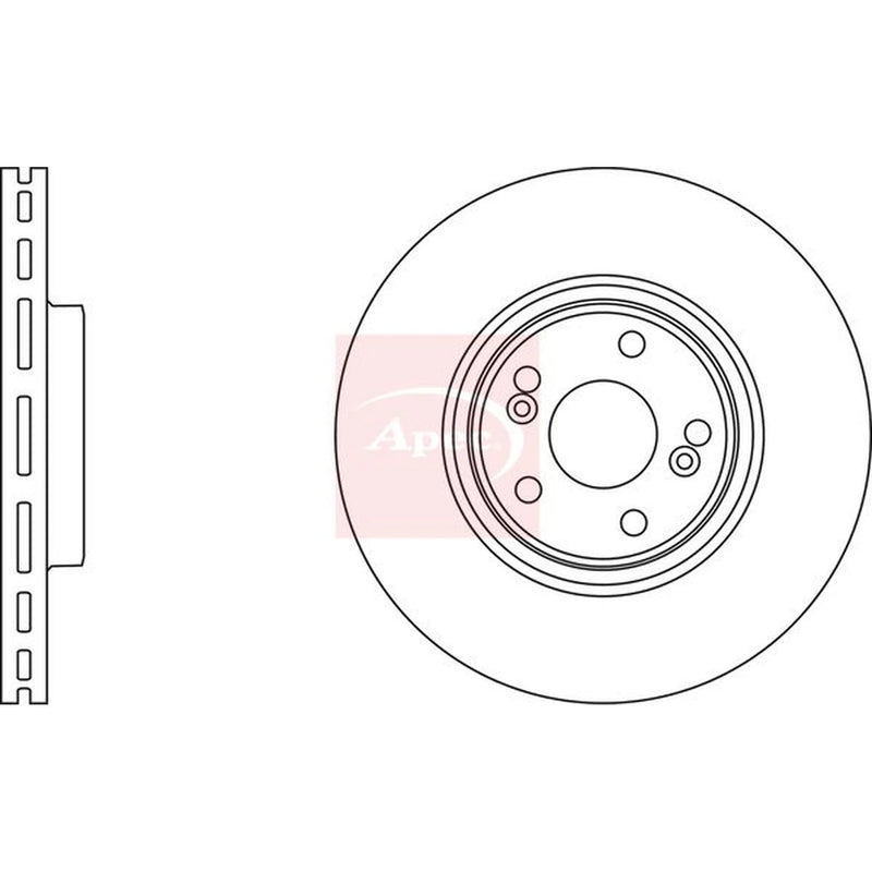 Apec 2 x Vented Front Brake Discs DSK2615-x2