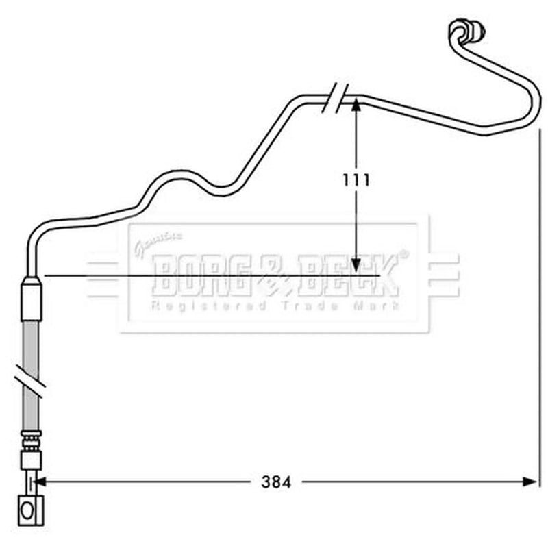 Borg & Beck Brake Hydraulic Hose Line outer BBH7534