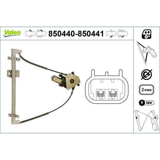 Valeo Electric Window Regulator Lifter Left Front 850440