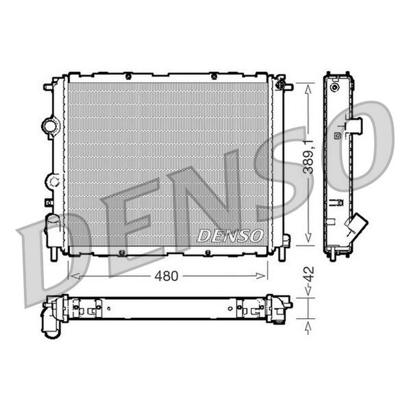 Denso Engine Radiator fits Renault Clio 1998-2008 1.4 1.9
