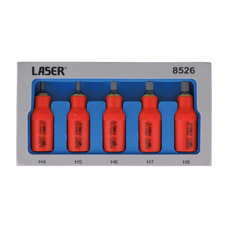 Laser Insulated Hex Bit Socket Set 3/8"D 5pc 8526 Laser  - Town Parts
