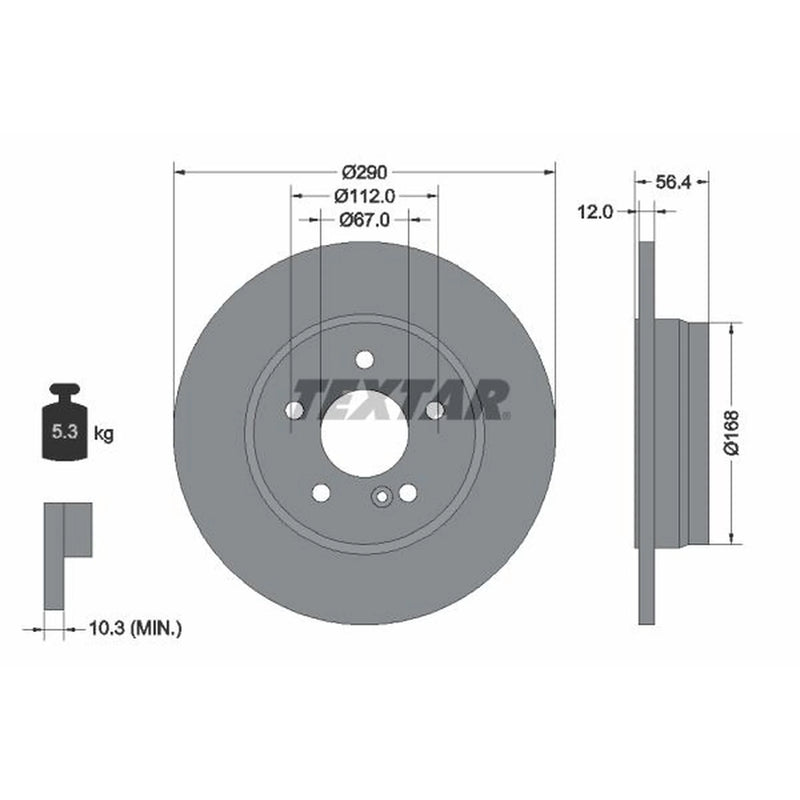 Textar 2 x Rear Brake Discs 92091103-x2