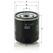 MANN-FILTER Engine Oil Filter W 714/3
