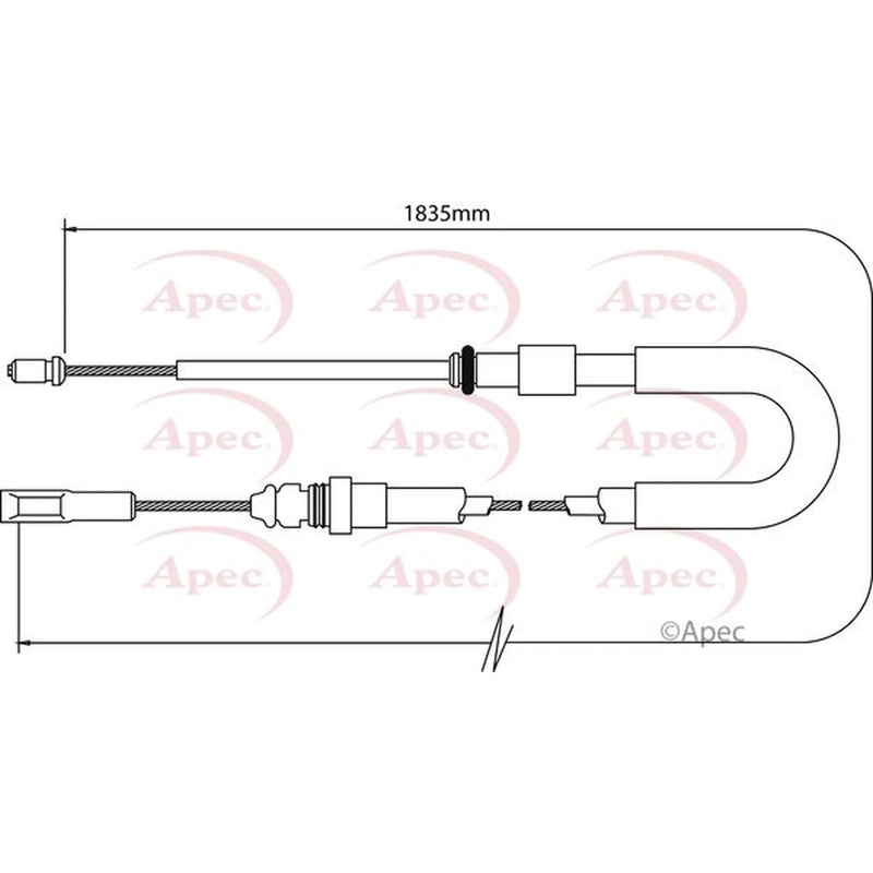 Apec Handbrake Cable Right Front CAB1052