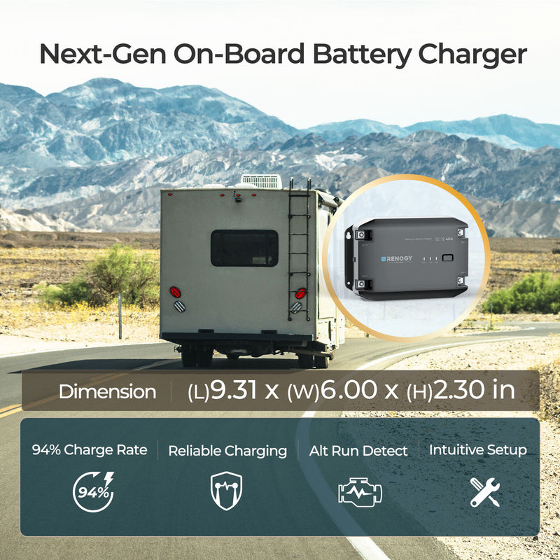 Renogy 12V 40A DC to DC Battery Charger - Dyna-mo Solar - Van Life Living