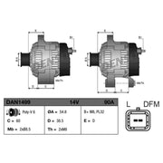 Denso Car Alternator 12V fits Dacia Dokker 2012-2015 1.6