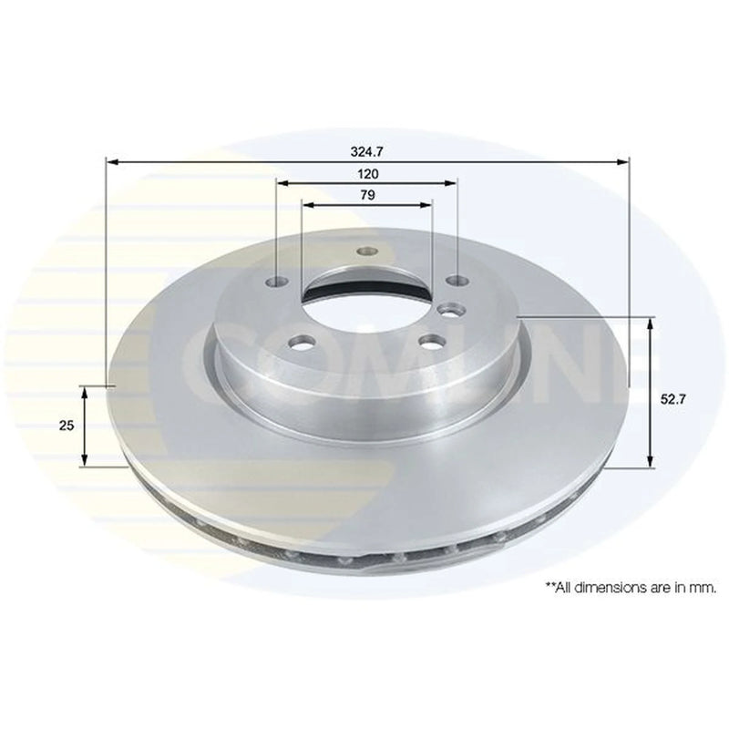 Comline 2 x Vented Front Brake Discs ADC1732V-x2