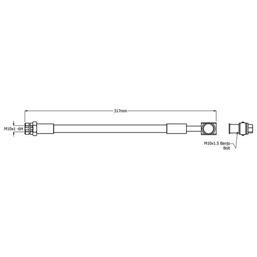 Juratek Brake Hydraulic Hose Line Right JBH1584