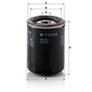 MANN-FILTER Engine Oil Filter W 713/36