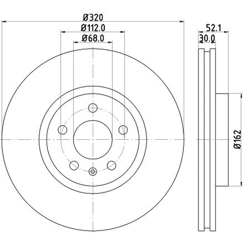 Mintex 2 x Vented Front Brake Discs MDC2263-x2