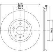 DON 2 x Vented Front Brake Discs PCD10701-x2