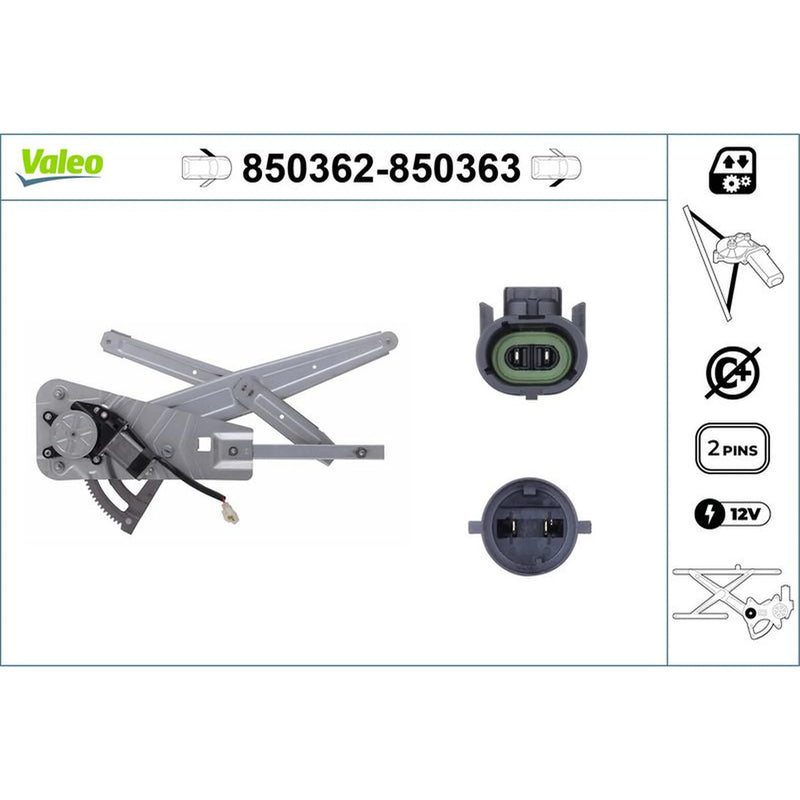 Valeo Electric Window Regulator Lifter Right Front 850363
