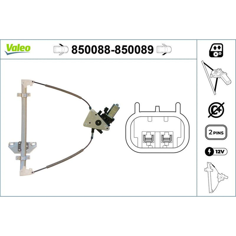 Valeo Electric Window Regulator Lifter Right Front 850089
