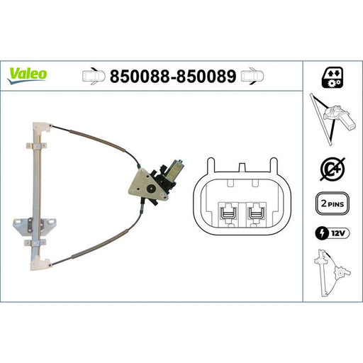 Valeo Electric Window Regulator Lifter Right Front 850089