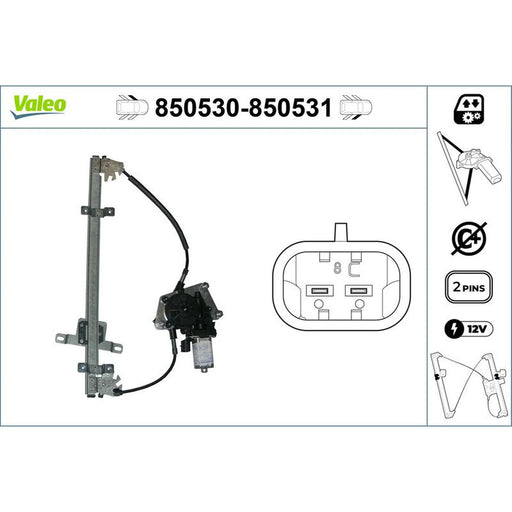 Valeo Electric Window Regulator Lifter Right Front 850531