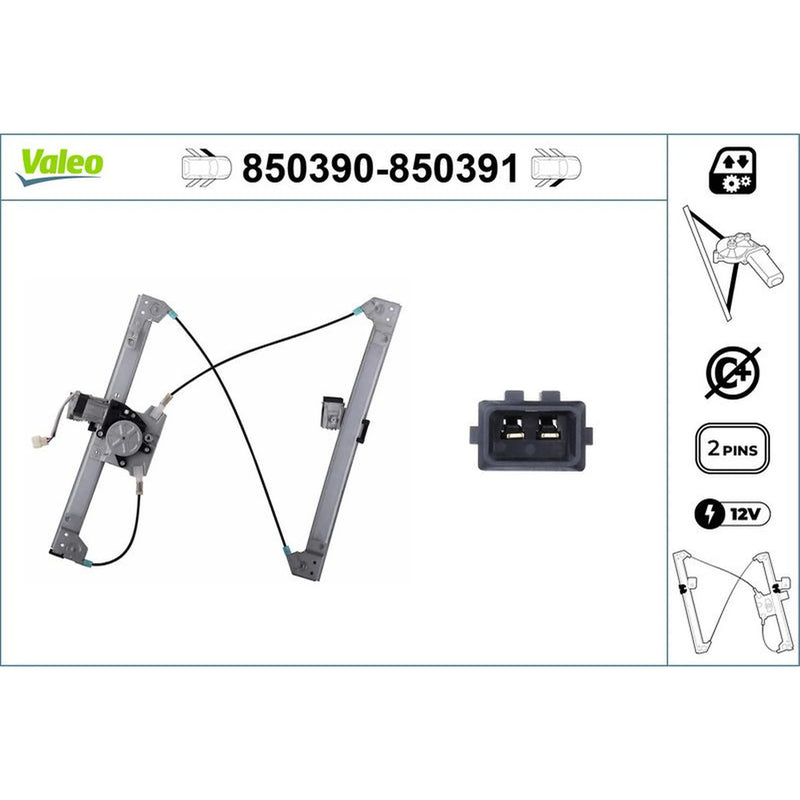 Valeo Electric Window Regulator Lifter Right Front 850391