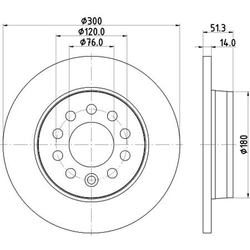DON 2 x Solid Rear Brake Discs PCD23332-x2