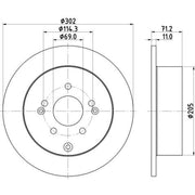 Mintex 2 x Solid Rear Brake Discs MDC2012-x2