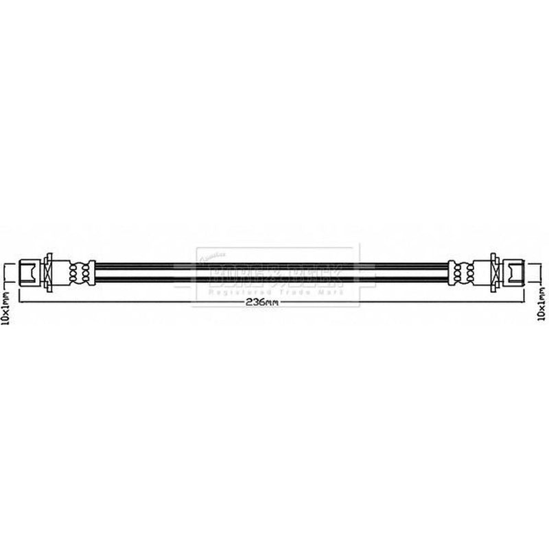 Borg & Beck Brake Hydraulic Hose Line Rear Right BBH8048