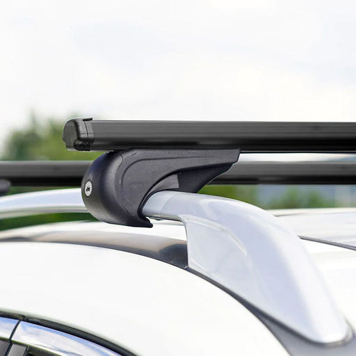 Roof Bars Rack Aluminium Black fits Toyota Proace 2017- For Raised Rails - Omtec - Van Life Living