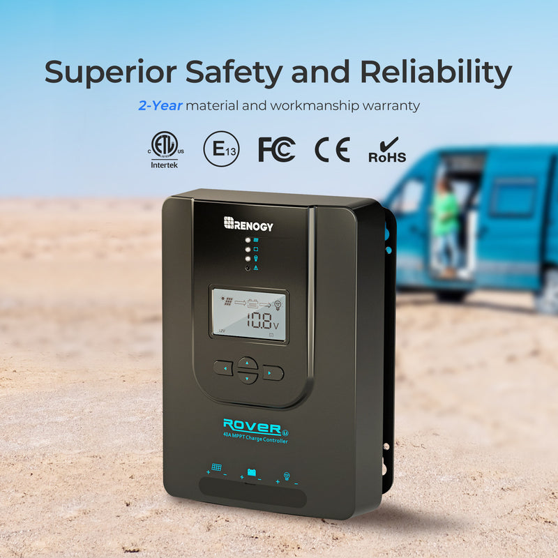 Renogy CORE Rover 12V 40A MPPT Charge Controller(With BT) - Dyna-mo Solar - Van Life Living