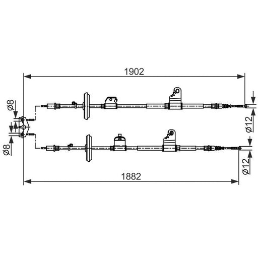 Bosch Handbrake Cable Rear 1 987 482 562