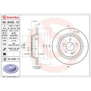 Brembo 2 x Solid Rear Brake Discs 08.8405.11-x2